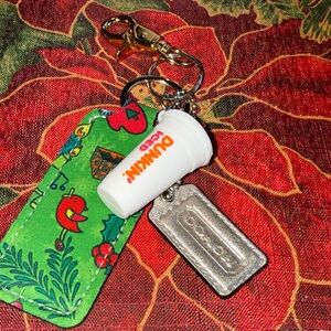 Coach Dunkin’ Donuts cup purse charm with Silver Tag